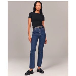 Abercrombie & Fitch Ultra High Rise Ankle Straight Jeans 30/10 long curve love